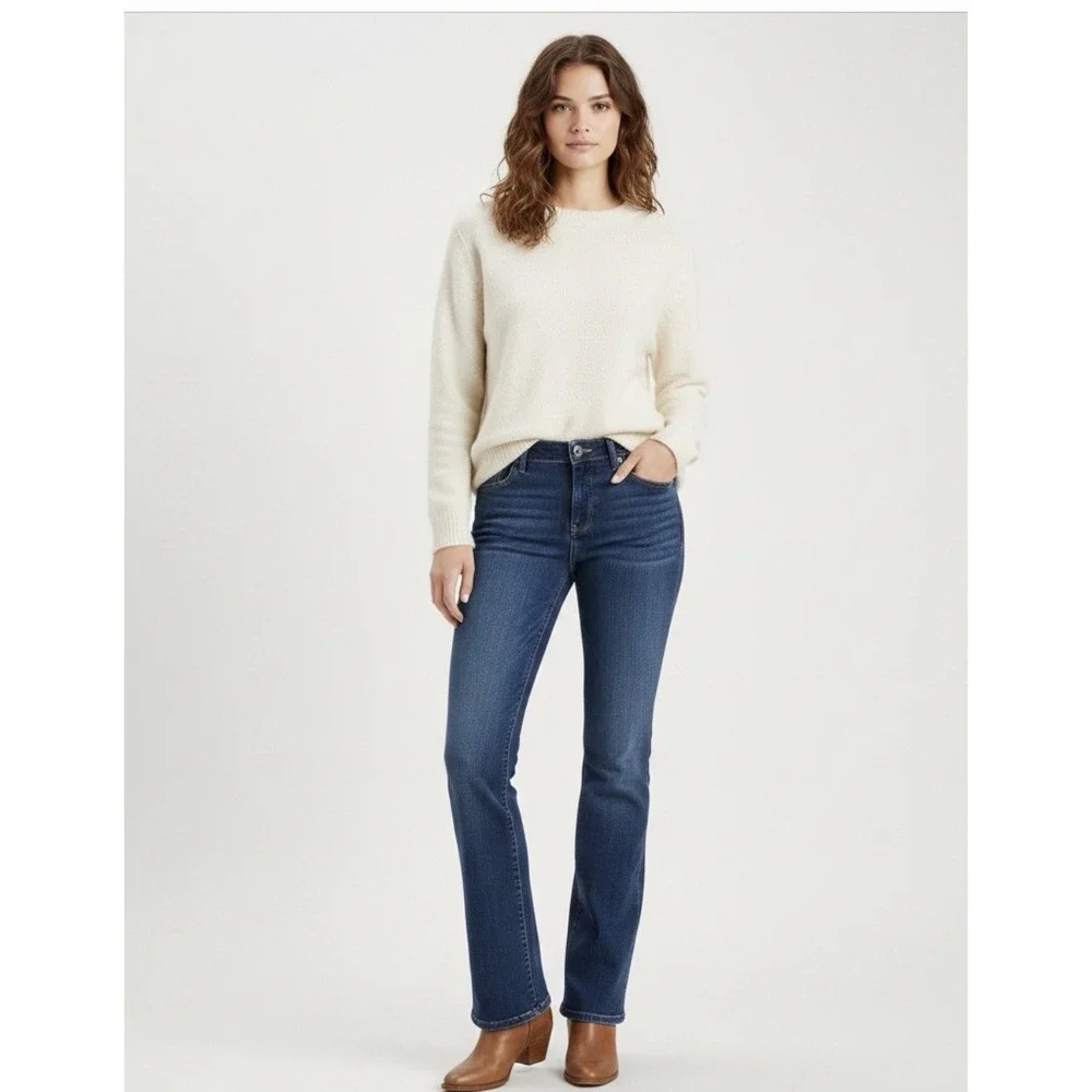 Lucky Brand‎ Womens Mid Rise Bootcut Jeans Dark Wash Size 12 31 Stretch Denim